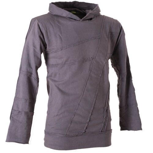 Vishes Sweater Hoodie Hoody Patchwork Pullover grau M