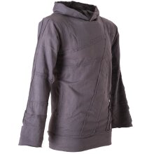 Vishes Sweater Hoodie Hoody Patchwork Pullover grau 3XL