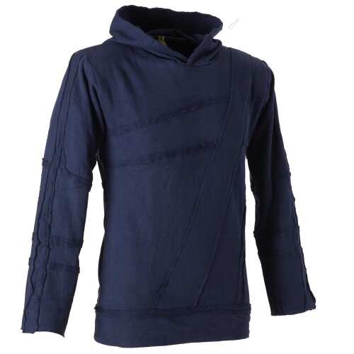 Vishes Sweater Hoodie Hoody Patchwork Pullover dunkelblau L