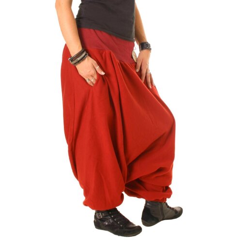 Vishes Haremshose aus Fleece Einheitsgröße/Lange Größe rot 44-50