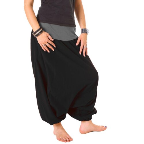 Vishes Haremshose aus Fleece Einheitsgröße/Lange Größe schwarzgrau 40-48