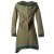 Vishes warmes Kleid Tunika Minikleid Zipfelkapuze Hoody Longshirt olive 44