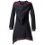 Vishes warmes Kleid Tunika Minikleid Zipfelkapuze Hoody Longshirt schwarz 36-38