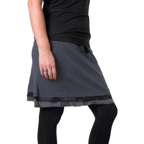 Vishes Fleece Mini Rock warm Powärmer Lagenlook schwarzgrau 36