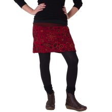 Vishes Warmer Fleece Rock mit aufgestickten Blumen rot 40