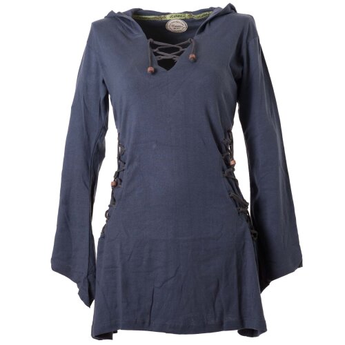 Vishes Elfenkleid mit Zipfelkapuze und Bändern zum Schnüren grau 48-50 (3XL)
