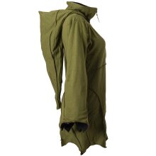Vishes Patchwork Jacke FLeece Zipfelkapuze Hoodie olive 40