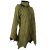 Vishes Patchwork Jacke FLeece Zipfelkapuze Hoodie olive 44