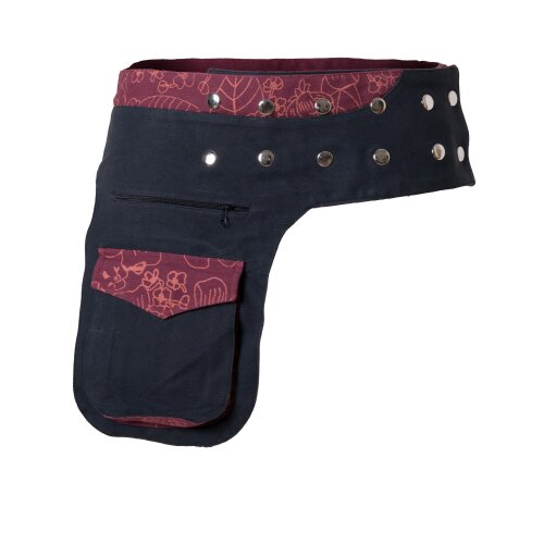 Vishes Bauchtasche Gürteltasche Goa Tasche Schwarz-Dunkelrot