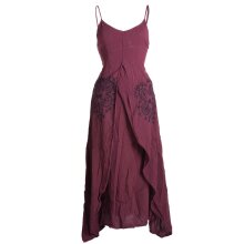 Vishes Lagenlook Kleid Träger dunkelrot mit...