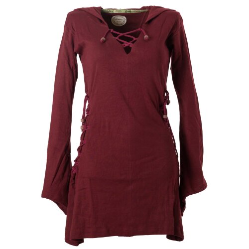 Vishes Elfenkleid mit Zipfelkapuze und Bändern zum Schnüren dunkelrot 50-52 (4XL)