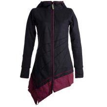 Vishes Jacke Zipfelkapuze Larp Mantel schwarz-rot 36