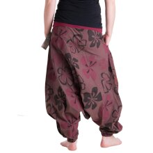 Vishes Hippie Haremshose mit Blumen braun 36