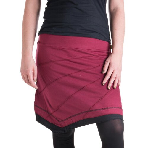 Vishes Mini Rock Lagenlook Goa Rock Elfen Larp Fairy Skirt Hippie dunkelrot 42