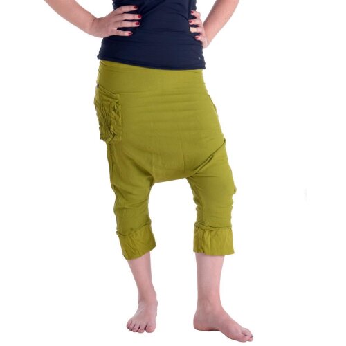 Vishes Haremshose 3/4 Hose Sommerhose Ethno Goa Hose grün 40-42