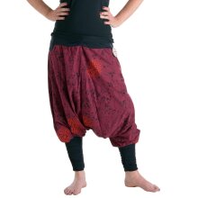 Vishes Bestickte Baumwoll Blumen Haremshose mit tiefem...