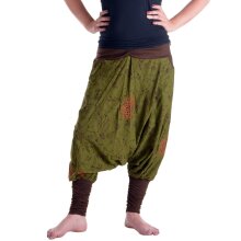 Vishes Bestickte Baumwoll Blumen Haremshose mit tiefem...