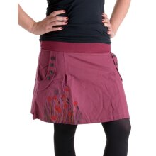 Vishes bestickter Mini Rock Hippie Boho bordeauxrot 34/36