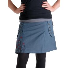 Vishes bestickter Mini Rock Hippie Boho grau 36