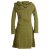Vishes Bedrucktes Kleid aus Baumwolle mit Schalkragen olive 42