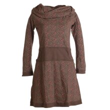 Vishes Bedrucktes Kleid aus Baumwolle mit Schalkragen...
