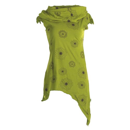 Vishes Kleid warm Tunika asymmetrisch mit großem Kragen hellgrün 42