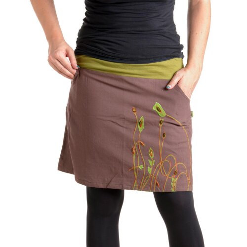 Vishes Mini Rock bestickt Goa Rock Hippie Cacheur braun 38