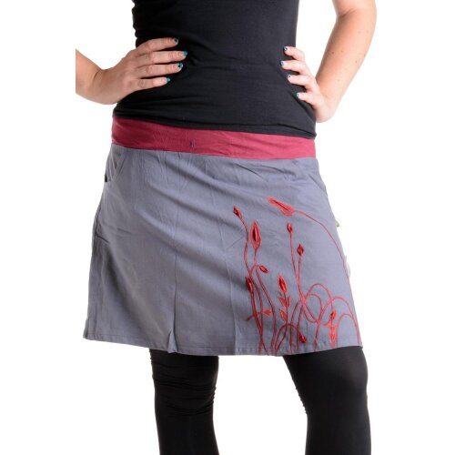 Vishes Mini Rock bestickt Goa Rock Hippie Cacheur grau 42