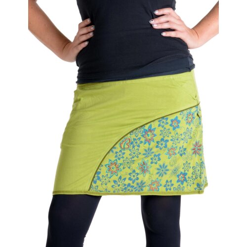 Vishes Mini Rock bestickt Goa Rock Hippie Cacheur hellgrün-grün 40