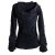 Vishes Samtjacke Hoodie Elfenjacke Samt Hoody schwarz 38