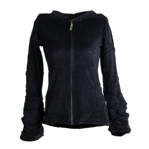 Vishes Samtjacke Hoodie Elfenjacke Samt Hoody schwarz 42/44