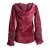 Vishes Samtjacke Hoodie Elfenjacke Samt Hoody dunkelrot 34/36