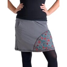 Vishes Mini Rock bestickt Goa Rock Hippie Cacheur grau 44