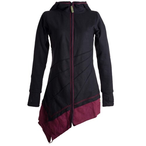 Vishes Jacke Zipfelkapuze Larp Mantel schwarz-rot 44-46