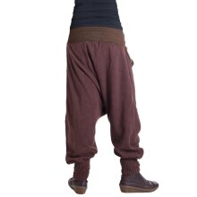 Vishes Fleece Haremshose warme Hose Winterhose Goa braun