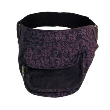 Vishes Bauchtasche bedruckt aus Cord schwarz-dunkelrot