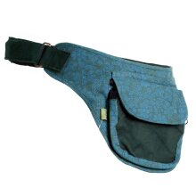 Vishes Bauchtasche bedruckt aus Cord türkis