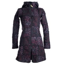 Vishes Mantel Jacke Cutwork Fleece warme Jacke schwarz 40