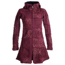 Vishes Mantel Jacke Cutwork Fleece warme Jacke dunkelrot 42