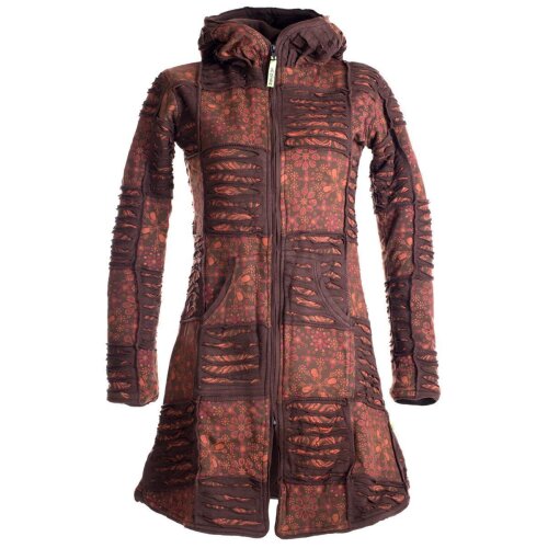 Vishes Mantel Jacke Cutwork Fleece warme Jacke braun 40