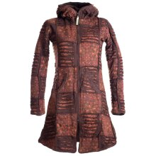 Vishes Mantel Jacke Cutwork Fleece warme Jacke braun 42