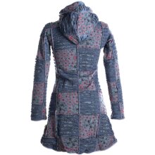 Vishes Mantel Jacke Cutwork Fleece warme Jacke grau 44
