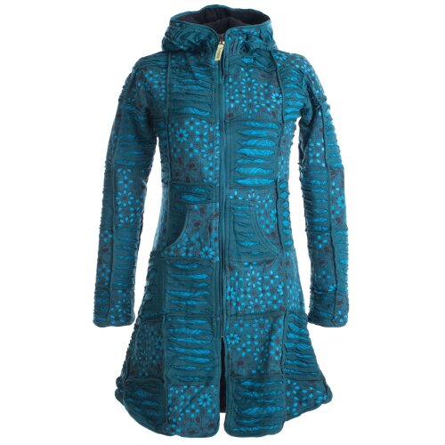 Vishes Mantel Jacke Cutwork Fleece warme Jacke türkis 44