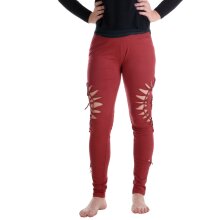Vishes Leggings Hose Cutwork Goa Hose Elfen dunkelrot 38