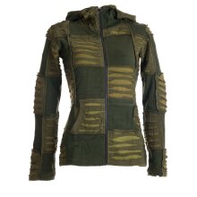 Vishes Goa Jacke Hoodie Zipfelkapuze Sweatjacke olive 40