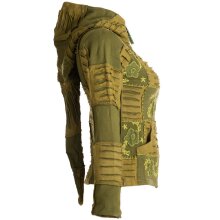 Vishes Jacke bestickt Patchwork Jacke Zipfelkapuze...
