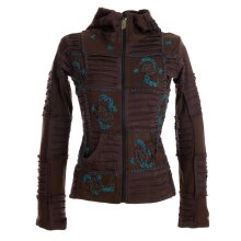 Vishes Jacke bestickt Patchwork Jacke Zipfelkapuze...