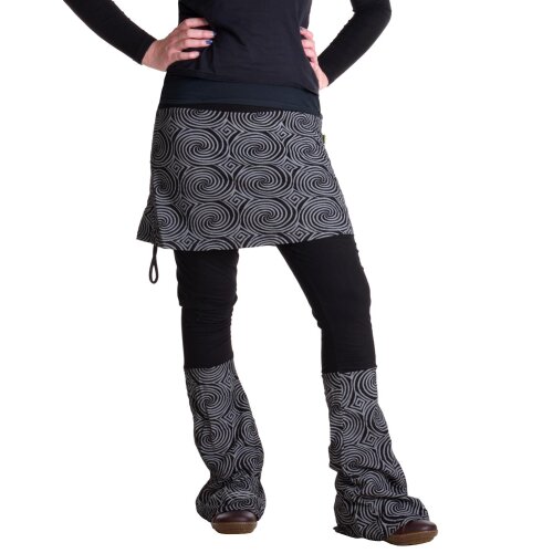 Vishes Hose mit Rock Hippie Hose Goa Rock Hippie Cacheur Schwarz 44-46