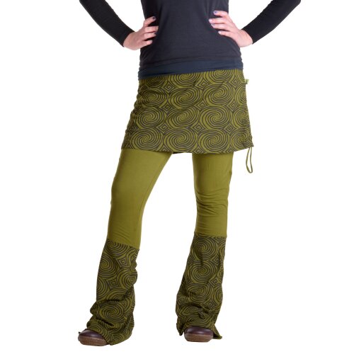 Vishes Hose mit Rock Hippie Hose Goa Rock Hippie Cacheur Olive 34-36