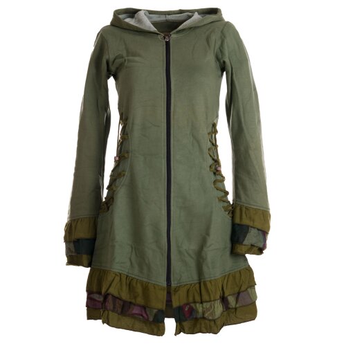 Vishes Zipfelkapuze Jacke Elfenjacke Larp Hippie UNIKAT olive 44